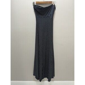 Windsor Maxi Blue White Striped Tube Top Open Back Dress Size Small